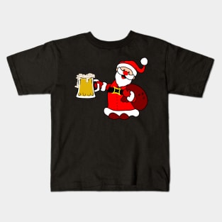 Santa is here with beer Kids T-Shirt